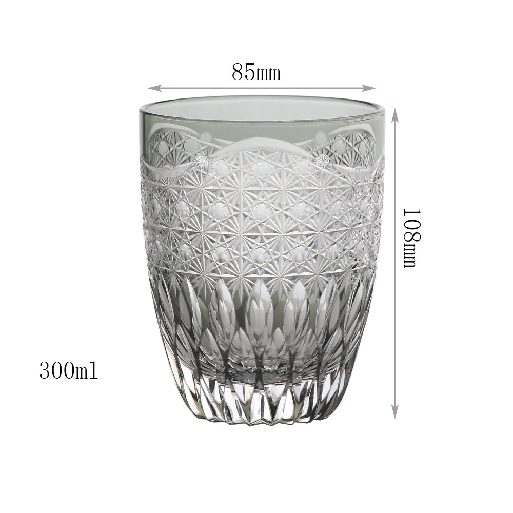 Smoke Grey Edo Kiriko Whiskey Tumbler 300ml