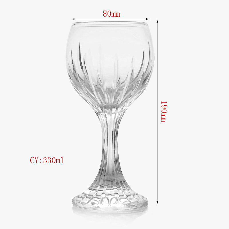 JP-092-2 330ml Hand Cut Deep Orgue Bevel Design Stem Glass Goblet Lead Free Crystal Glass Wine Glass Water Beverages