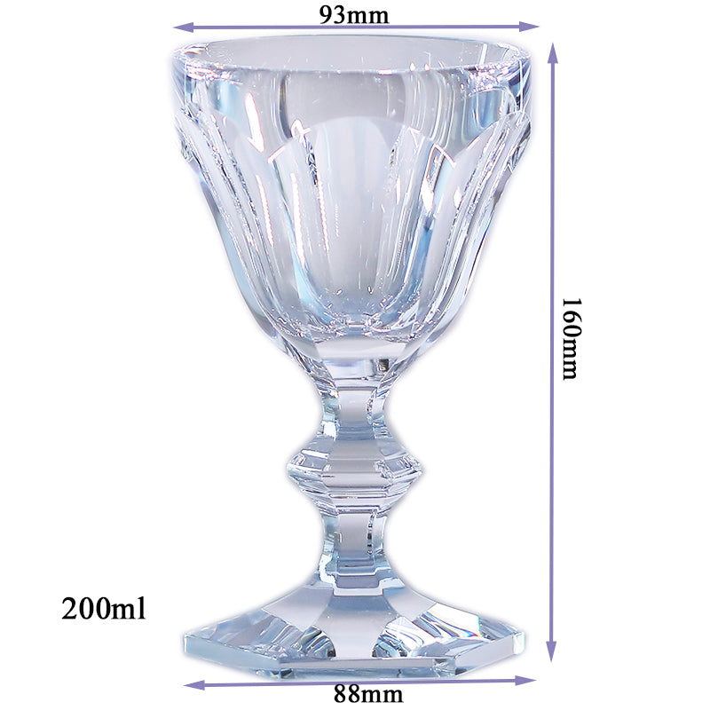 JP-081 200 ml Luxury K9 Crystal Glass Wine Glass Hand Cut Beveled Geometry Goblet