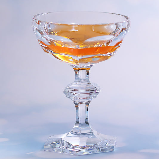 JP-082 125 ml Luxury K9 Crystal Glass Champagne Coupe Hand Cut Beveled Geometry