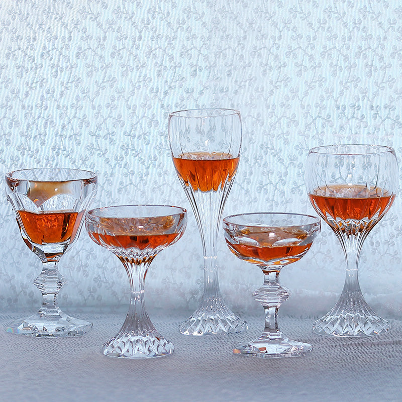 JP-085 175 ml Clear K9 Crystal Glass Champagne Flute With Hand Cut Etched Deep Orgue Bevel Design