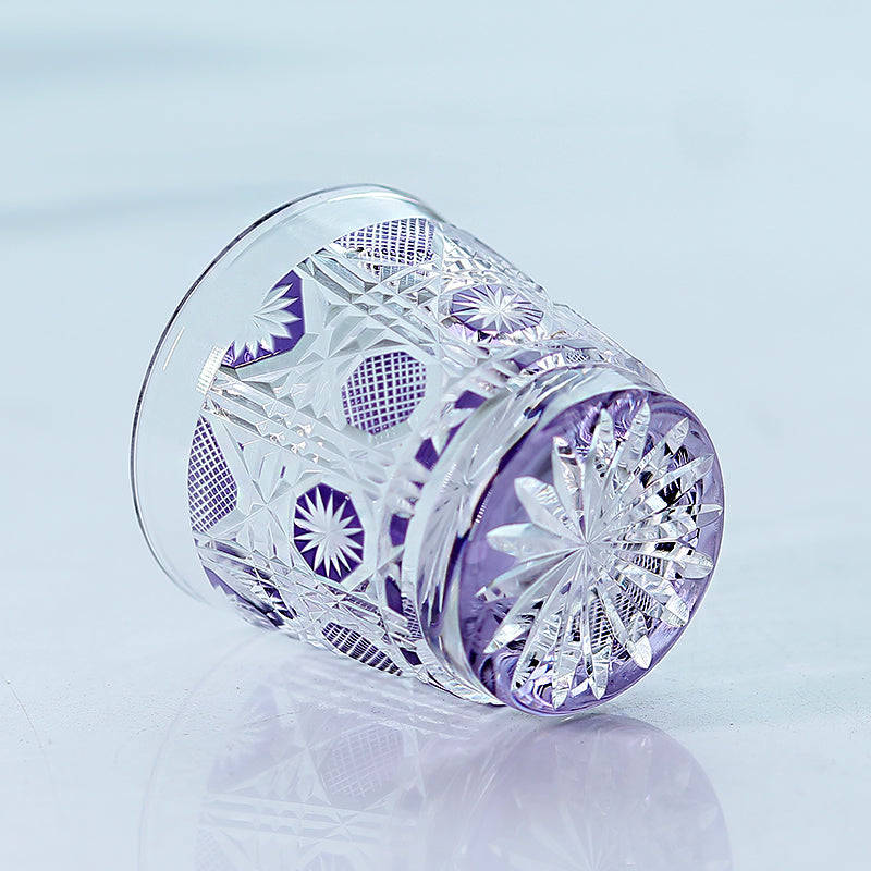 QJ-07 New Purple 35ml edo kiriko sake glass 1 oz min shot glasses for whiskey, vodka, tequila