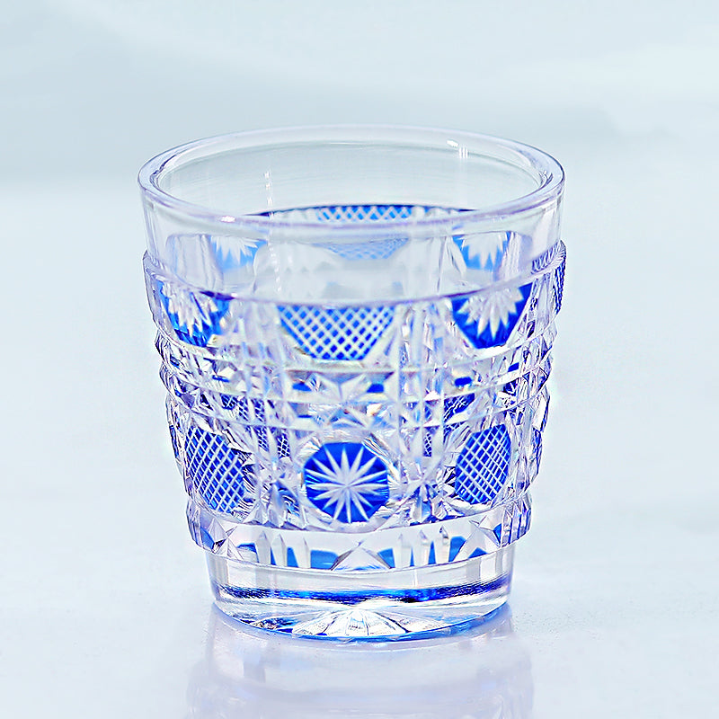 QJ-07 New Dark Blue 35ml edo kiriko sake glass 1 oz min shot glasses for whiskey, vodka, tequila