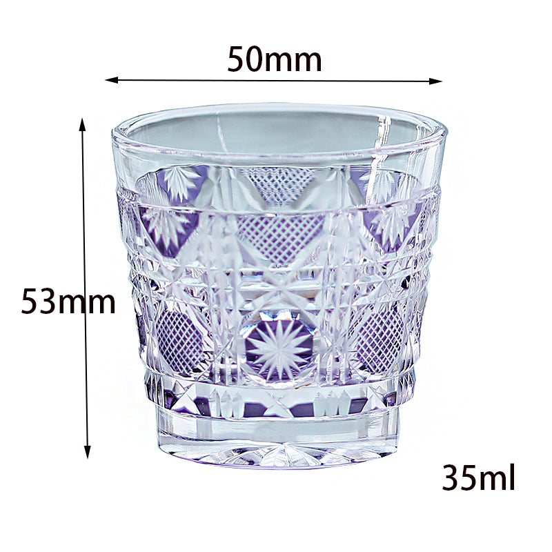 QJ-07 New Purple 35ml edo kiriko sake glass 1 oz min shot glasses for whiskey, vodka, tequila