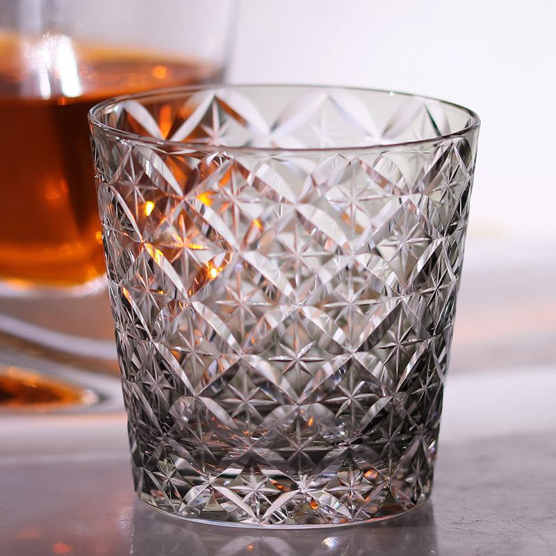 JP-051-4 New 320ml Japanese Style Whiskey Glass Edo Kiriko's Circle Mesh With Gift Box