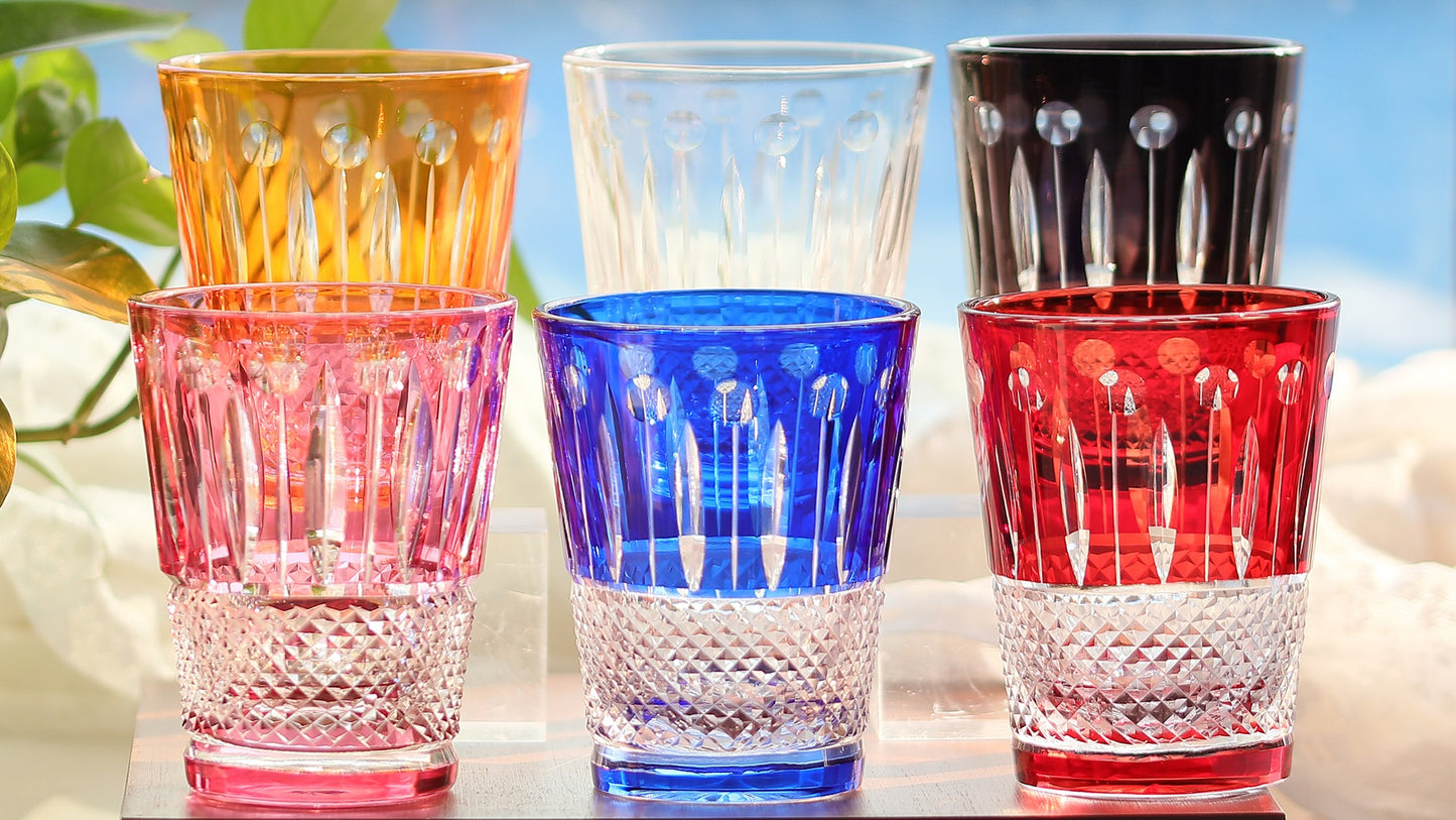 Hand Cut To Clear Multi-Color Crystal Glass Barware Timeless Collection Old Fashioned Glass Cocktail Glass Champagne Glass Water Goblet