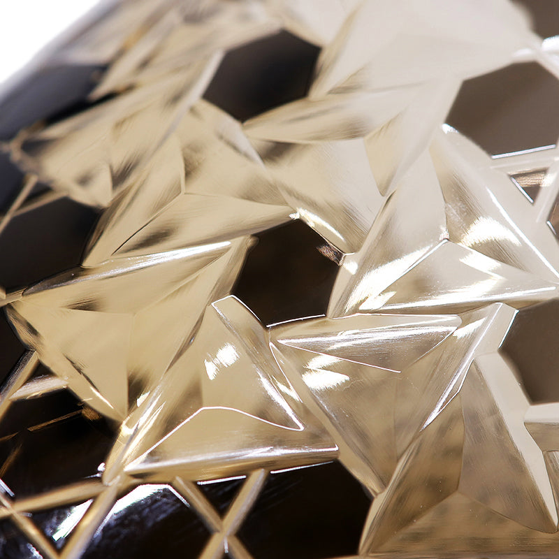 In use of Geometric Edo Kiriko Whiskey Tumbler Black - JINZHI GLASS crystal glassware