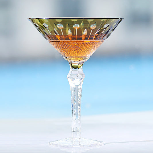 JP-001 New 250 ml Hand Engraved Lotus Design Martini Glasses Barware Chartreuse