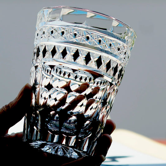 JP-137 New Delicate Bohemia Style High Whiskey Cocktail Glass Black Tinted Crystal Glass Highball Glass Tumblers 280ml With Gift Box