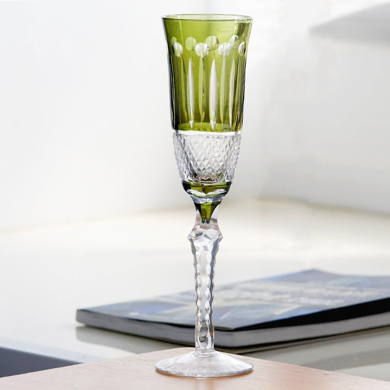 Hand Cut To Clear Multi-Color Crystal Glass Barware Timeless Collection Old Fashioned Glass Cocktail Glass Champagne Glass Water Goblet