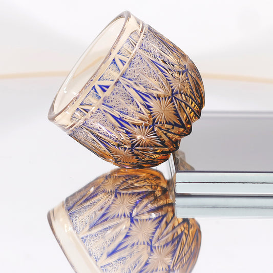 QJ-03 60ml Handmade Edo Kiriko Sake Glasses Amber Blue Min Shot Glasses guest party favors