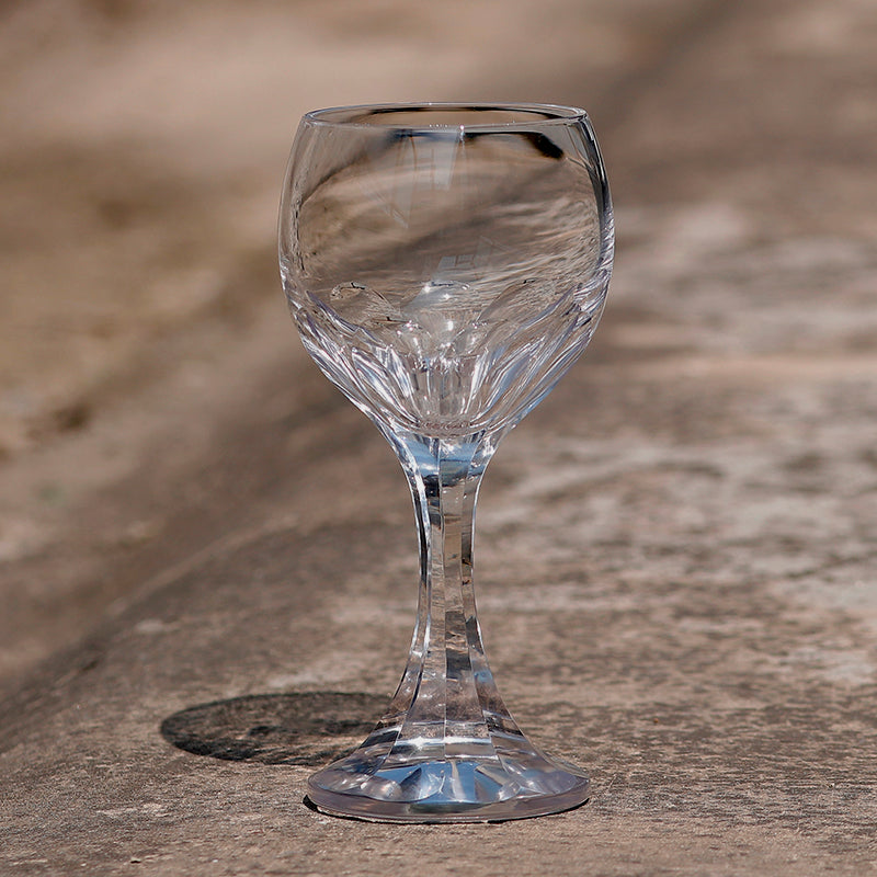 JP-096-4 Hand Cut To Clear Crystal Wine Glass Goblet For Water Beverages Glassware With Hand Carved 9 Petals Design