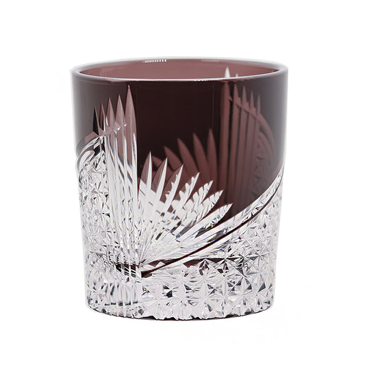 Side angle of Hand-Cut Edo Kiriko Fan Pattern Whiskey Tumbler - JINZHI GLASS crystal glassware
