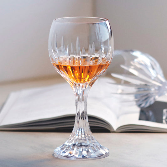 Diamond Cut Crystal Stemmed Wine Glass Lead-Free Crystal