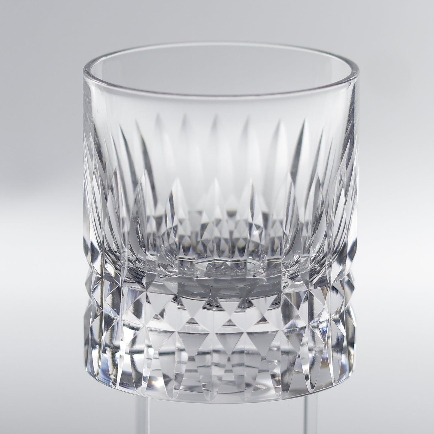 JP-071 Handcrafts Heavy Edo Kiriko Clear Crystal Whisky Glass Tumbler With Hand Cutting Royale Design