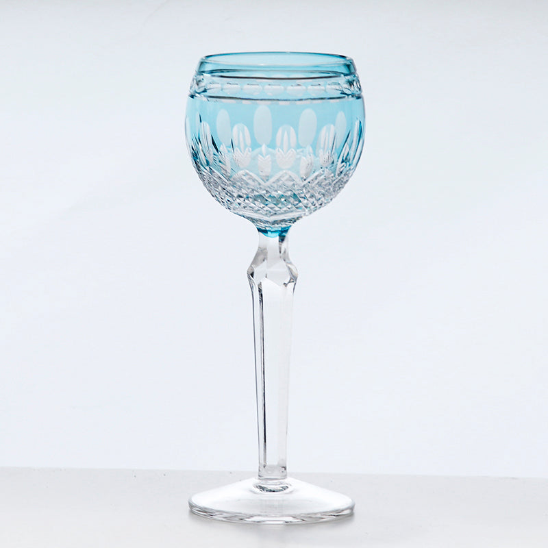 Multi-Color Cut-to-Clear Stemmed Wine Goblets