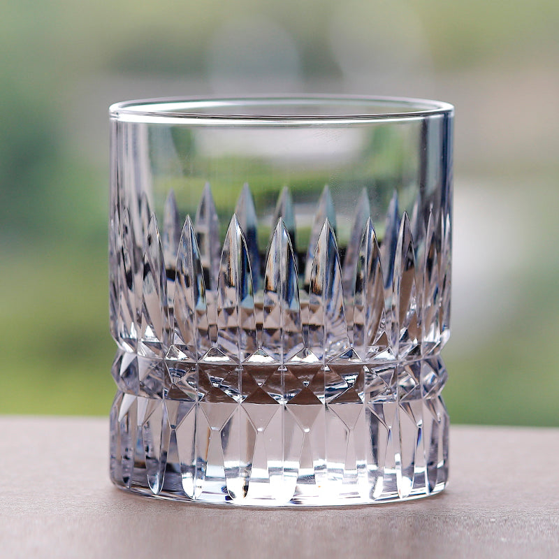 JP-071 Handcrafts Heavy Edo Kiriko Clear Crystal Whisky Glass Tumbler With Hand Cutting Royale Design