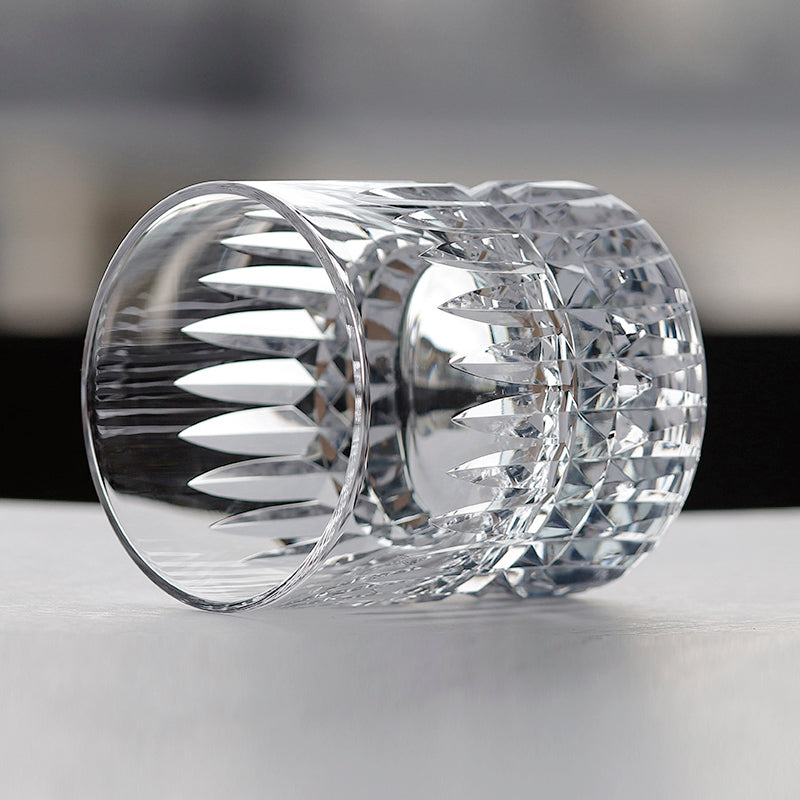 JP-071 Handcrafts Heavy Edo Kiriko Clear Crystal Whisky Glass Tumbler With Hand Cutting Royale Design