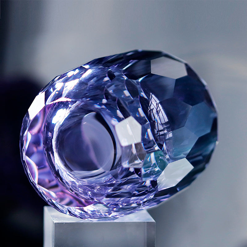 JP-089 200ml Hand Cut And Purple K9 Crystal Glass Tumbler For Cocktail Juice Sazerac Whiskey Glass Tumbler