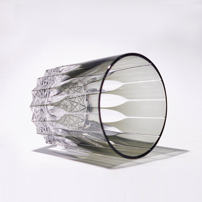In use of Grey Whiskey Glass Tumbler Hand Cut Asterism - JINZHI GLASS crystal glassware