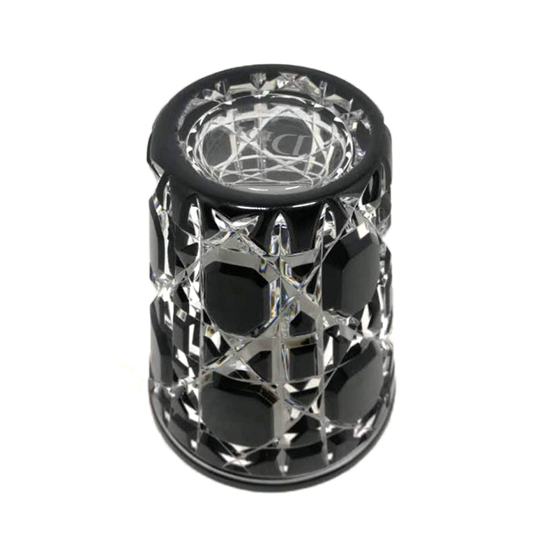 JP-045 Black overlaid Crystal Glass Highball Glass Tumblers With Engraved Diamond Pattern