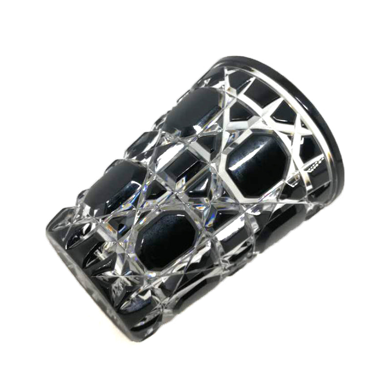 JP-045 Black overlaid Crystal Glass Highball Glass Tumblers With Engraved Diamond Pattern