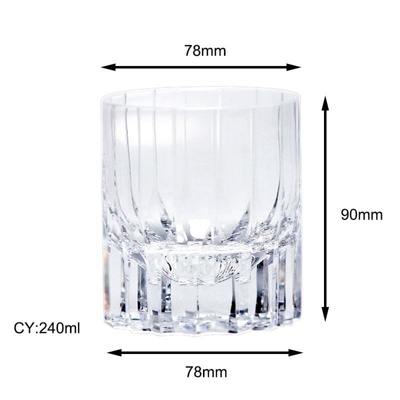 JP-069 24 cl Heavy and Thick Bottom Lead Free Crystal Glass Tumblers---Hand engraved asterism Patterns