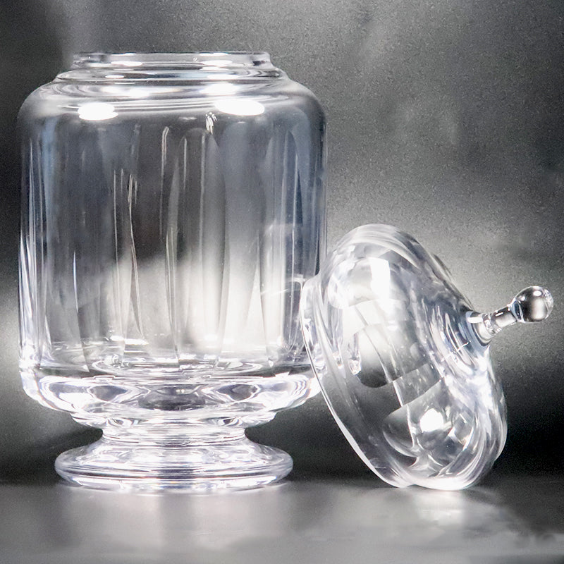 Size Small 400 ml Hand Cut and Mouth Blown Lead Free Crystal Glass Tea Display Jar ,Candy Display Jar, Crystal Glass Storage Jar