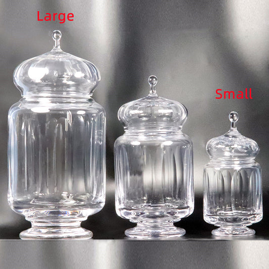 Size Small 400 ml Hand Cut and Mouth Blown Lead Free Crystal Glass Tea Display Jar ,Candy Display Jar, Crystal Glass Storage Jar