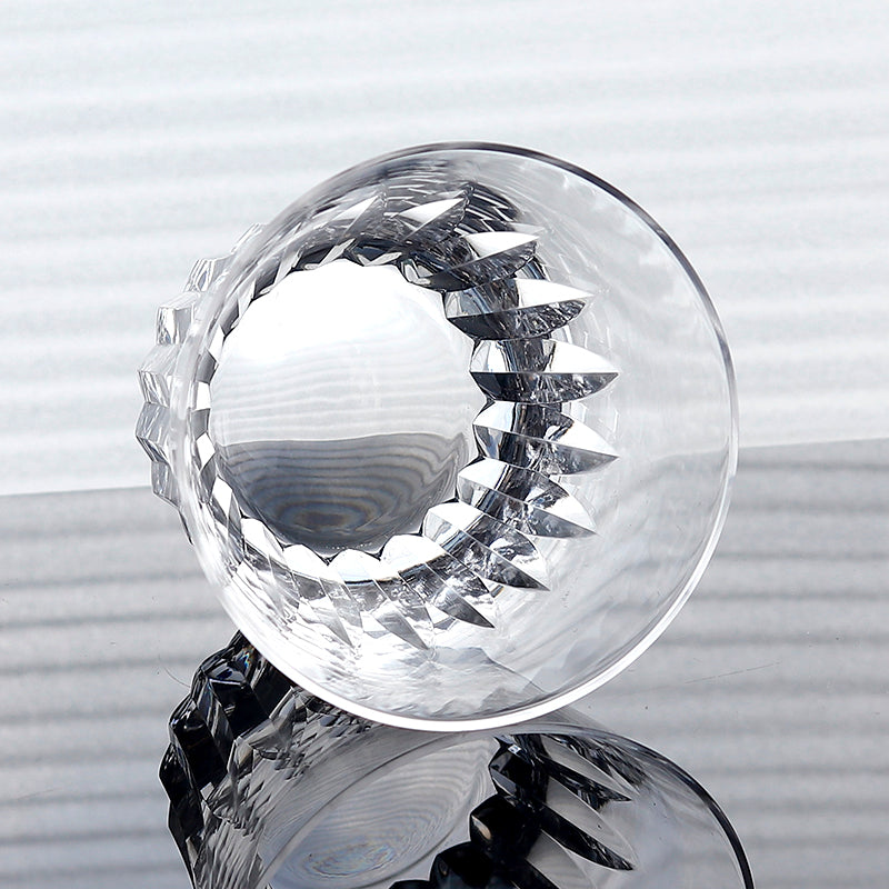 JP-068--#2 250 ml Sparkling Hand cut jeweled crown pattern Lead Free Crystal Rocks Glass Barware