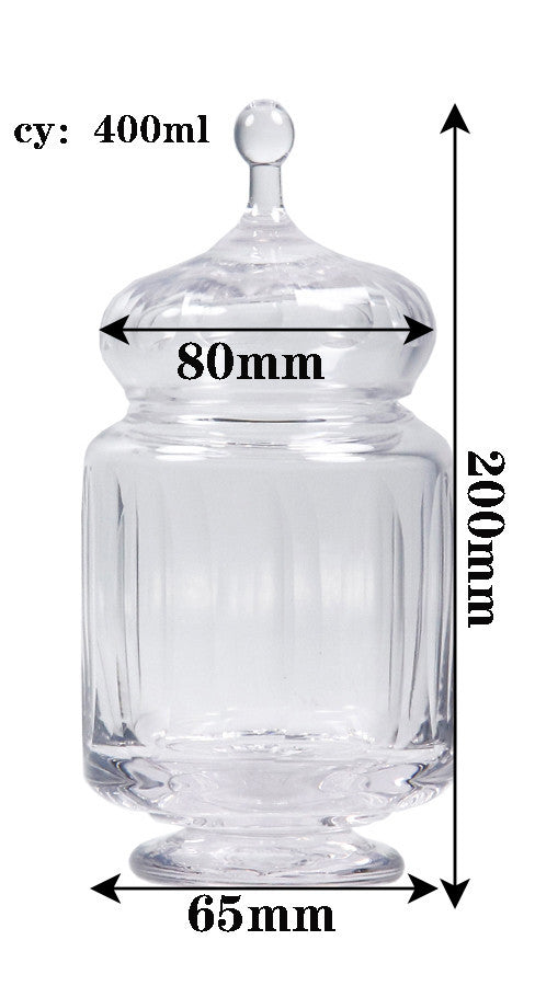 Size Small 400 ml Hand Cut and Mouth Blown Lead Free Crystal Glass Tea Display Jar ,Candy Display Jar, Crystal Glass Storage Jar