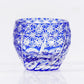 JP-040  60 ML Japanese Style Multi-Colored Min Shot Glass Sake Cup Edo Kiriko's Roaring Waves Design