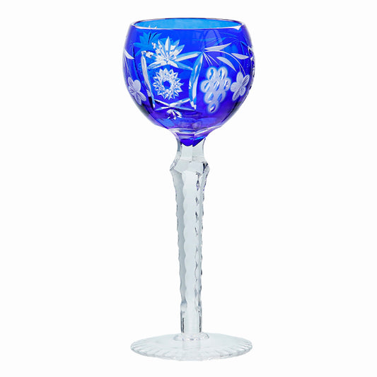 Side angle of Bohemian Style Crystal Handmade Wine Glass - JINZHI GLASS crystal glassware