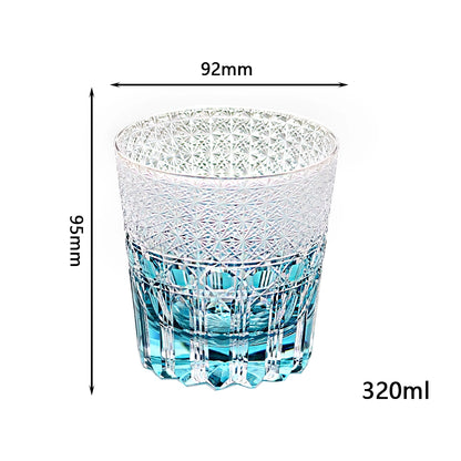 Aqua Blue Edo Kiriko Whiskey Tumbler
