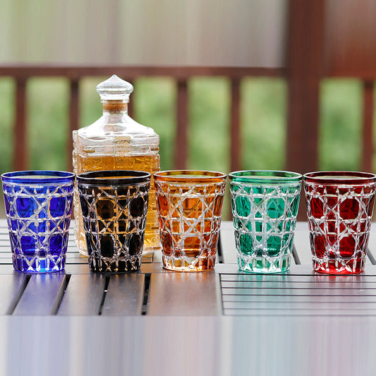 Diamond Cut Crystal Drinking Glass 10oz