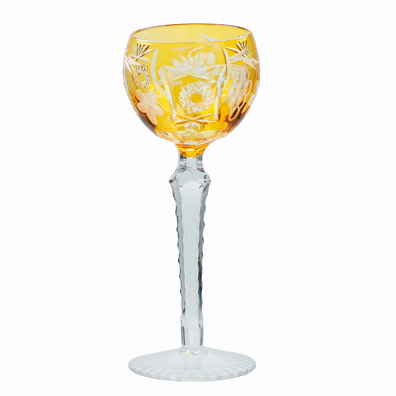 Bohemian Style Crystal Handmade Wine Glass Yellow
