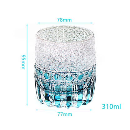 Aqua Blue Edo Kiriko Whiskey Tumbler