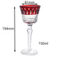 JP-097  5oz Handmade Ruby Red Tinted Glass Goblet Hock Wine Glass With Hand Cutting Lotus Deisgn
