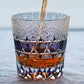 JP-107 32 cl Handmade Japanese Style Edo Kiriko Handcrafted Purple Fluorite Whisky Glass With Gift Box