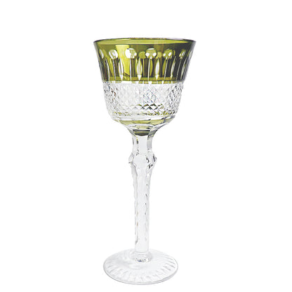 Hand-Cut Crystal Wine Glass Green
