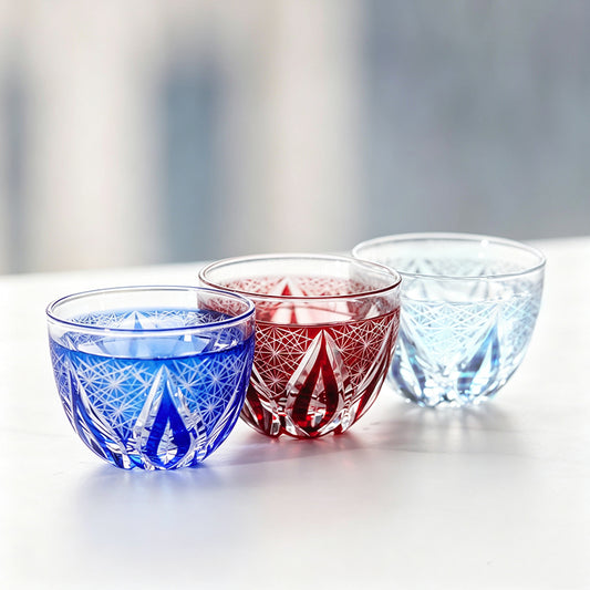 Teardrop Star Edo Kiriko Globe Sake Glass 35ml