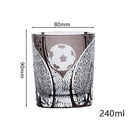 Football Themed Whiskey Glass Tumbler 250ml