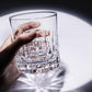 JP-044 36 cl Large Handcrafts Clear Old Fashioned Whiskey Glasses Cylindrical With Edo Kiriko‘s Carved Crosshatching Of Lines Design