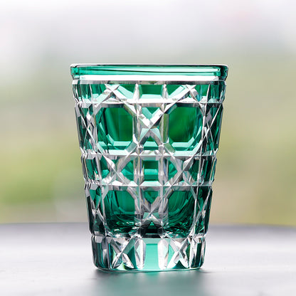 Diamond Cut Crystal Drinking Glass 10oz