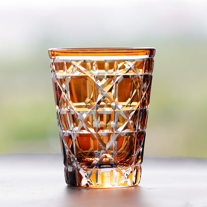 Diamond Cut Crystal Drinking Glass 10oz