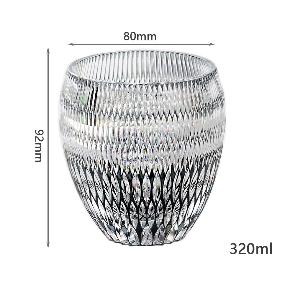 Lead Crystal Gray Hand-cut Whiskey Tumbler