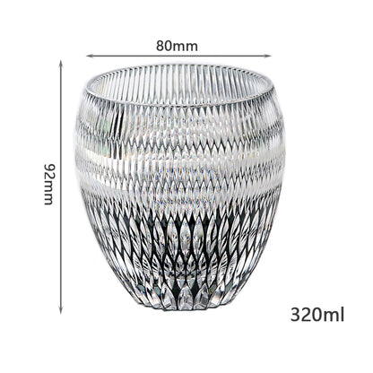 Lead Crystal Gray Hand-cut Whiskey Tumbler