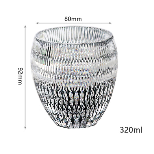 Lead Crystal Gray Hand-cut Whiskey Tumbler