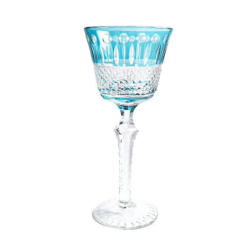 Hand-Cut Crystal Wine Glass Green