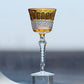 JP-097  5oz Handcrafted Orange Crystal Glass Goblet Hock Wine Glass With Hand Cutting Lotus Deisgn